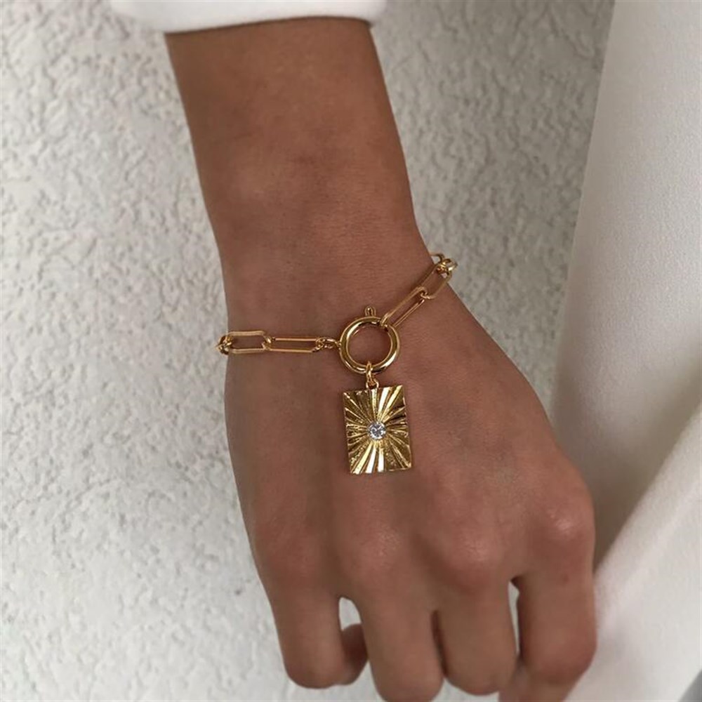 Paperclip Chain Zirkon Maura Bileklik
