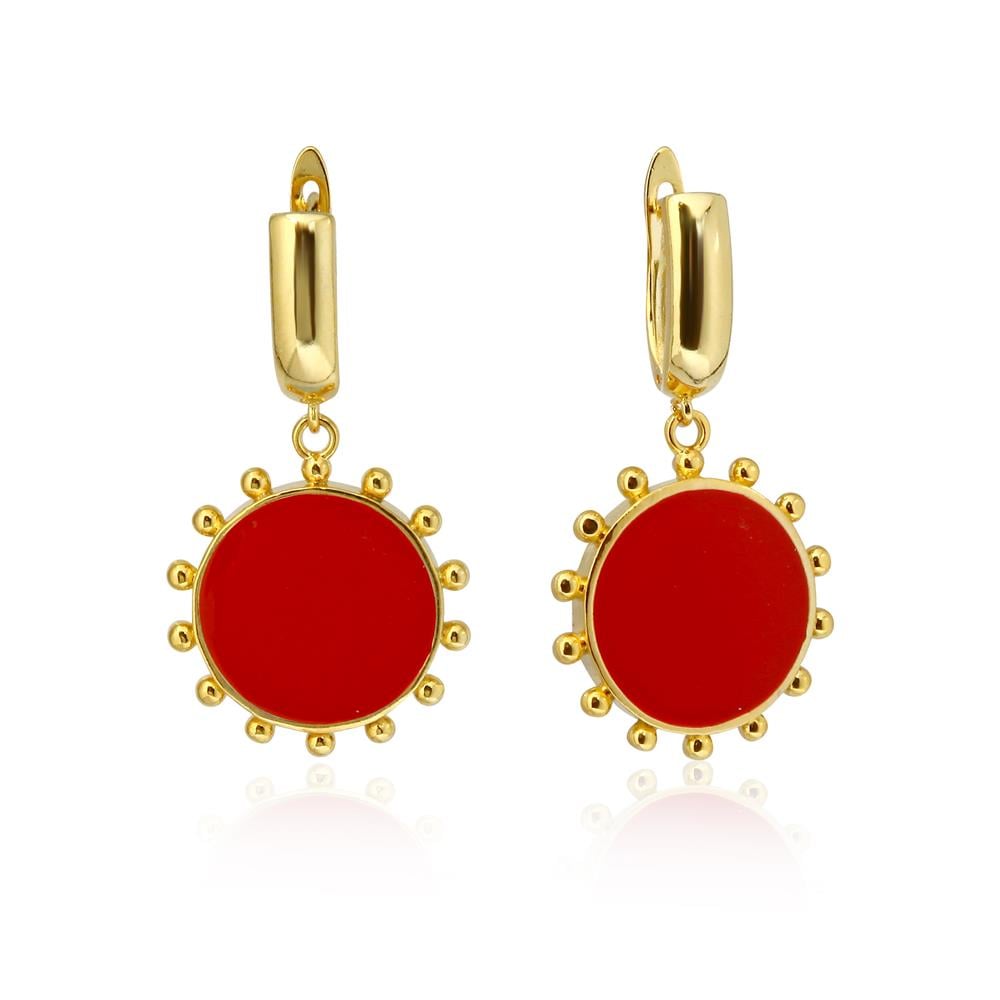 Sedefli Güneş Küpe