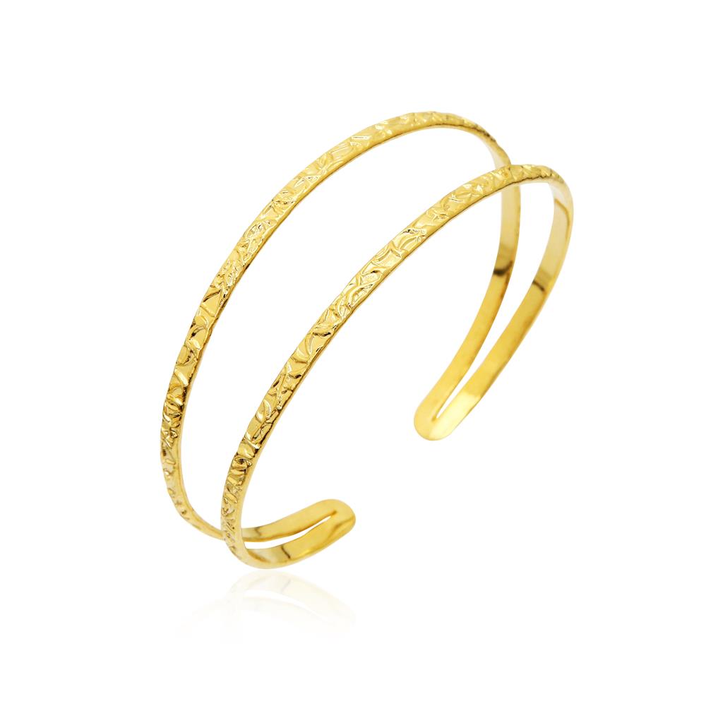 Handmade Double Hammered Bracelet