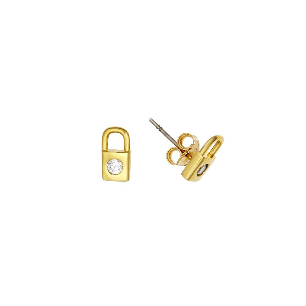 Zircon Minimal Lock Earring