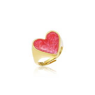 Handmade Enameled Heart Ring