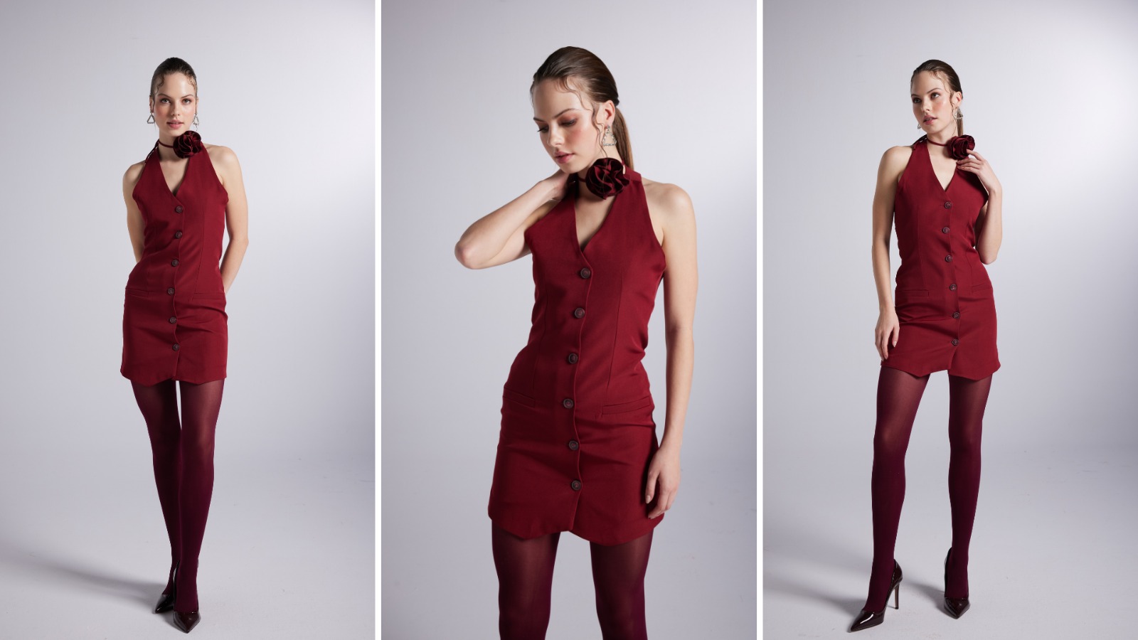 bordo elbise