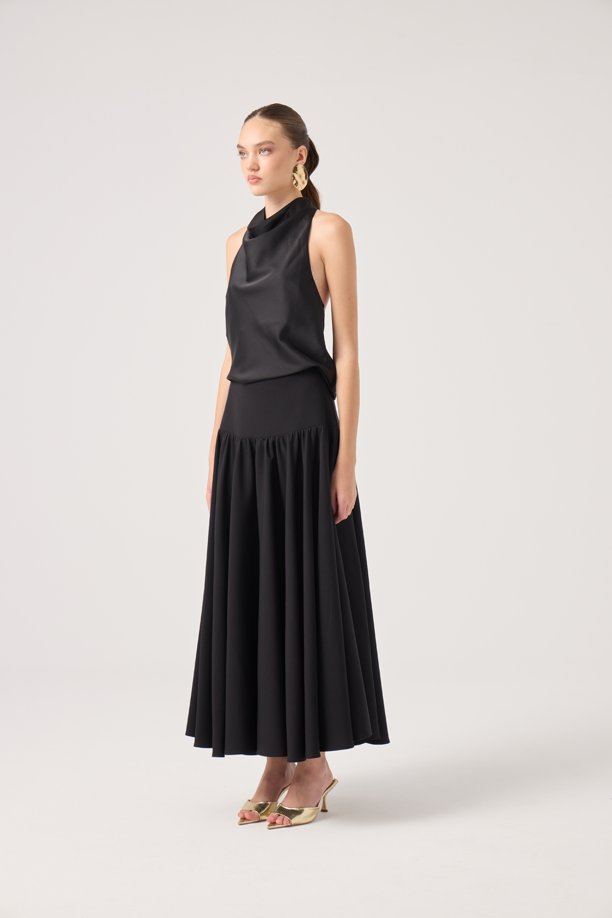 Fermuarlı Uzun Elenor Etek Siyah