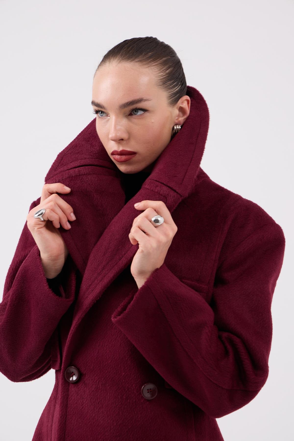 Desiree Coat Claret Red
