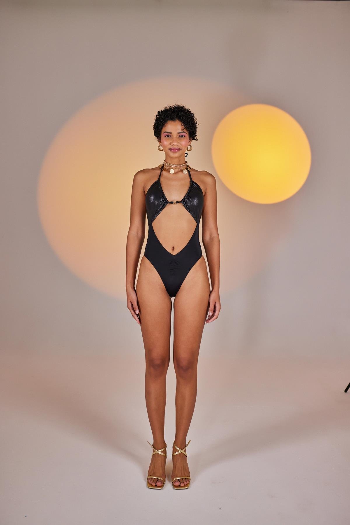 Özel Yapım Parlak Kumaşlı H Aksesuarlı Ivory Mayo Siyah