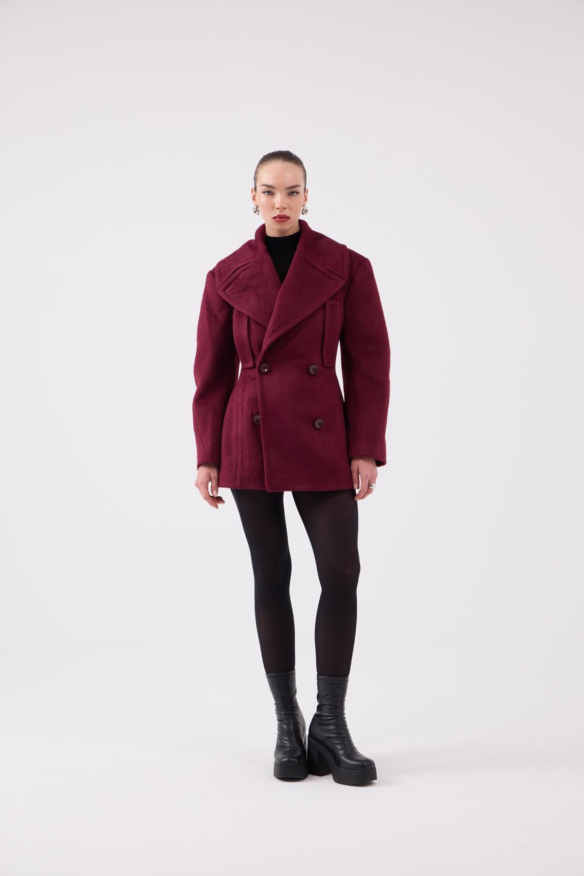 Desiree Coat Claret Red