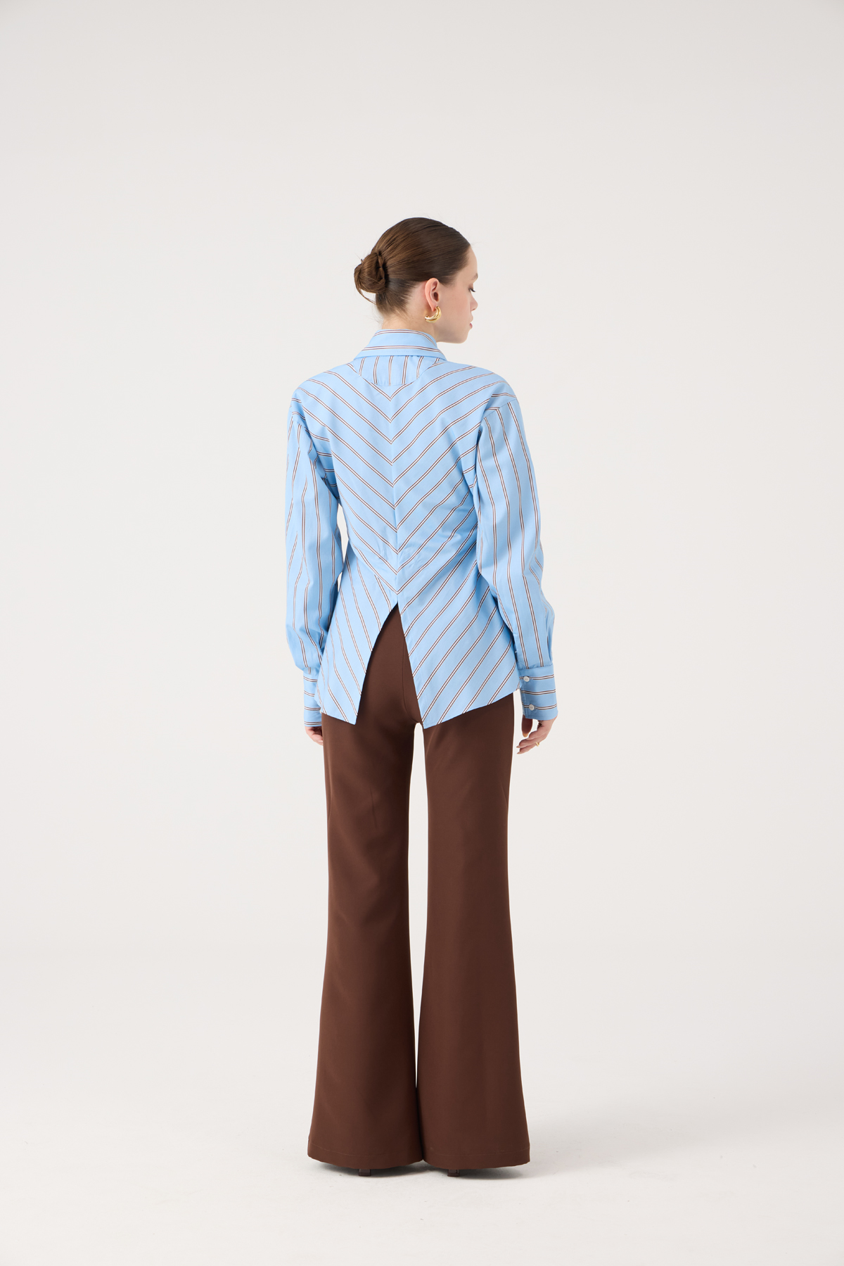 Spanish Style High Waist Calista Trousers Coffee