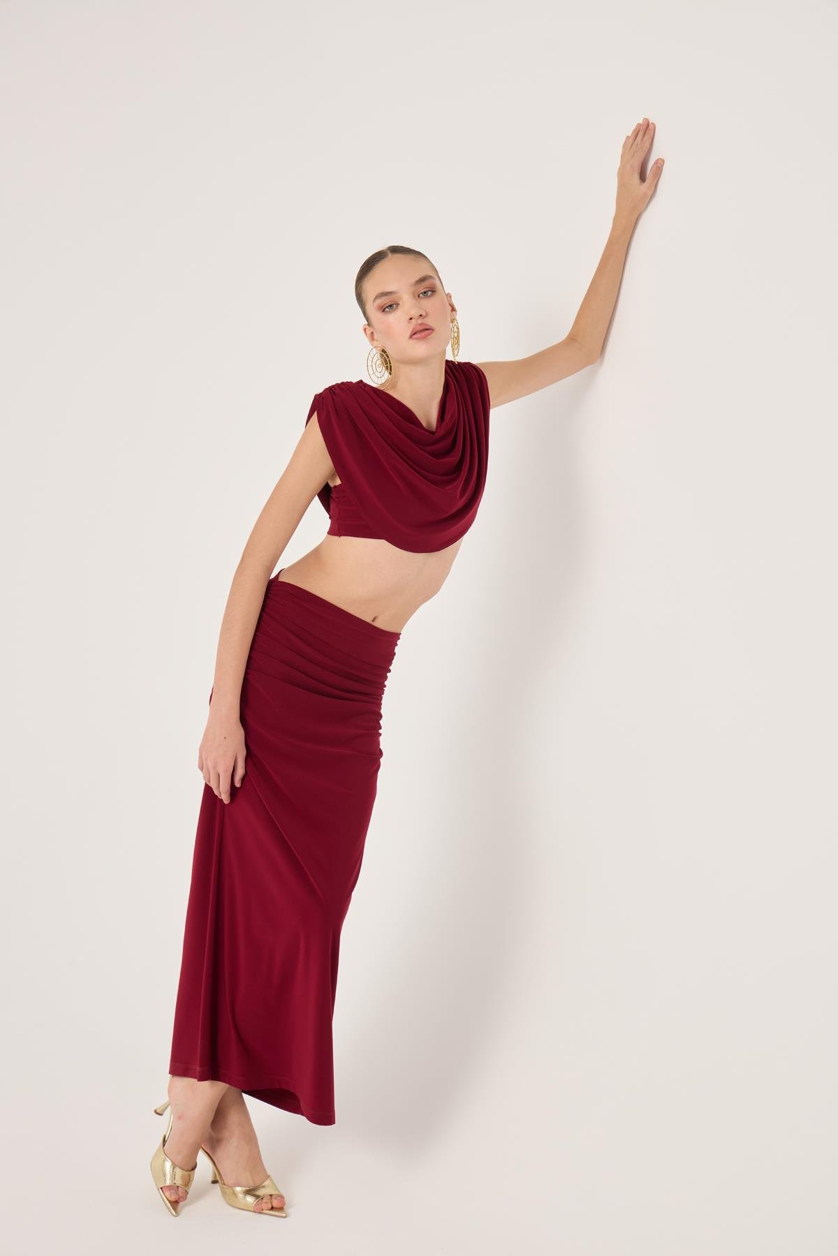 Yulia Suit Claret Red