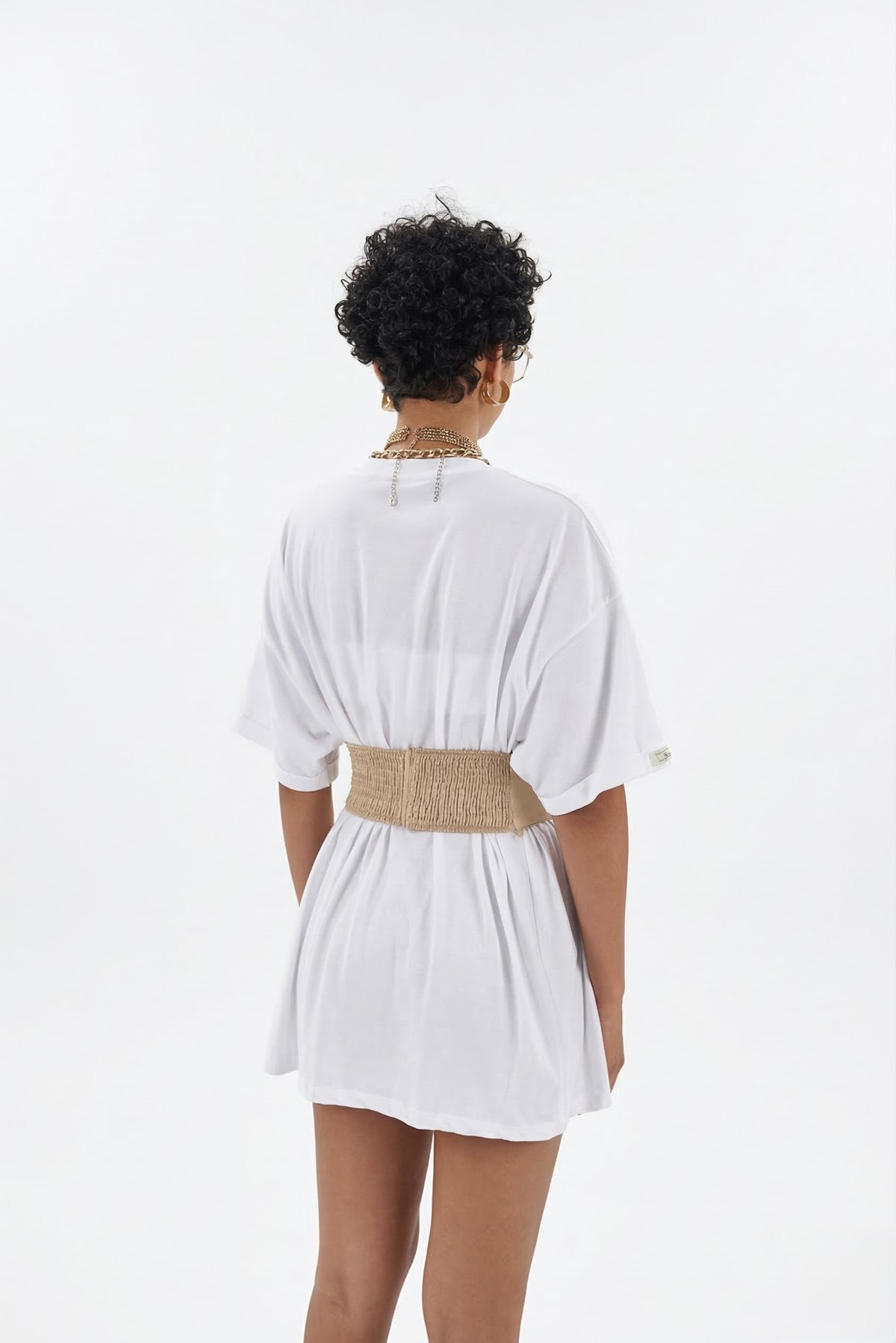 Arkası Gipeli Satin Korse Bej