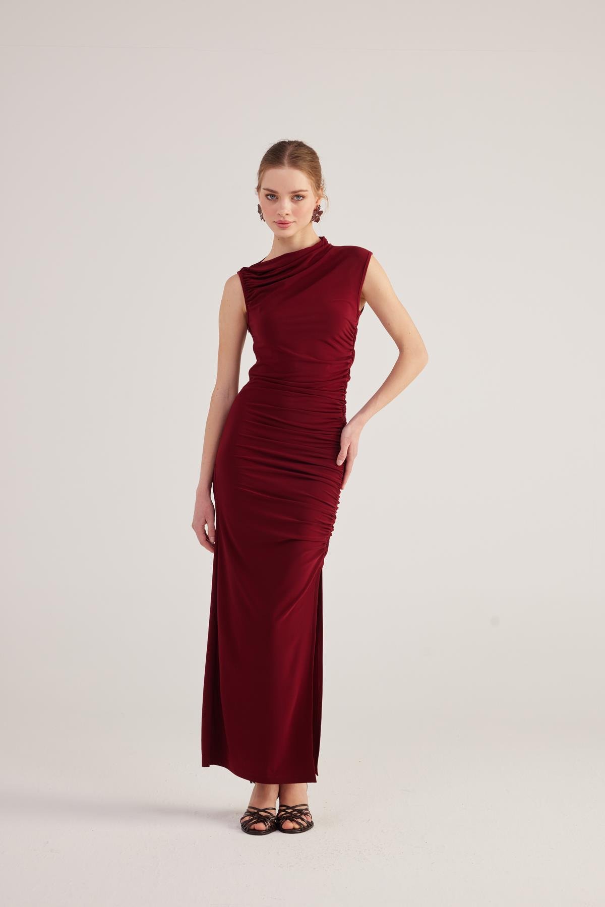 Lily Dress Claret Red