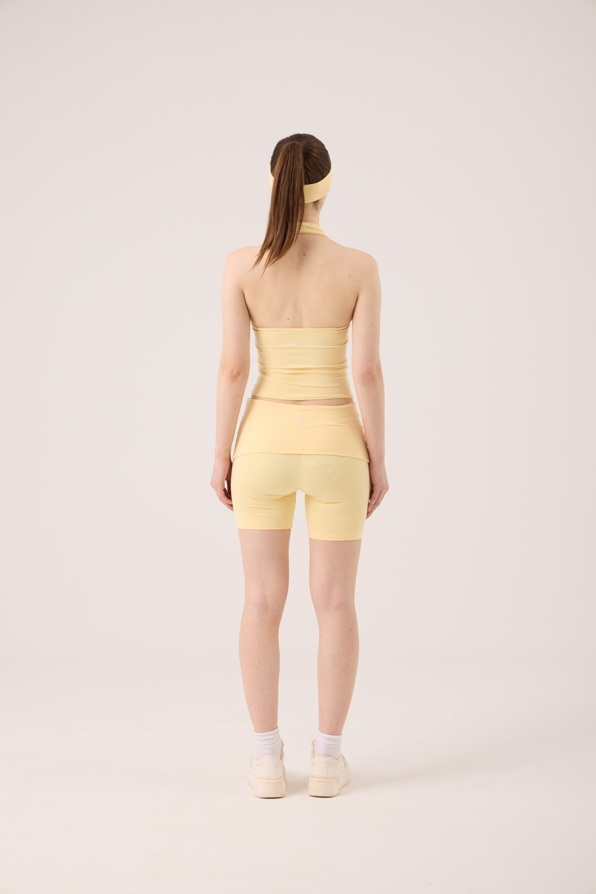 Waist-Crossed Mini Kacie Shorts Yellow