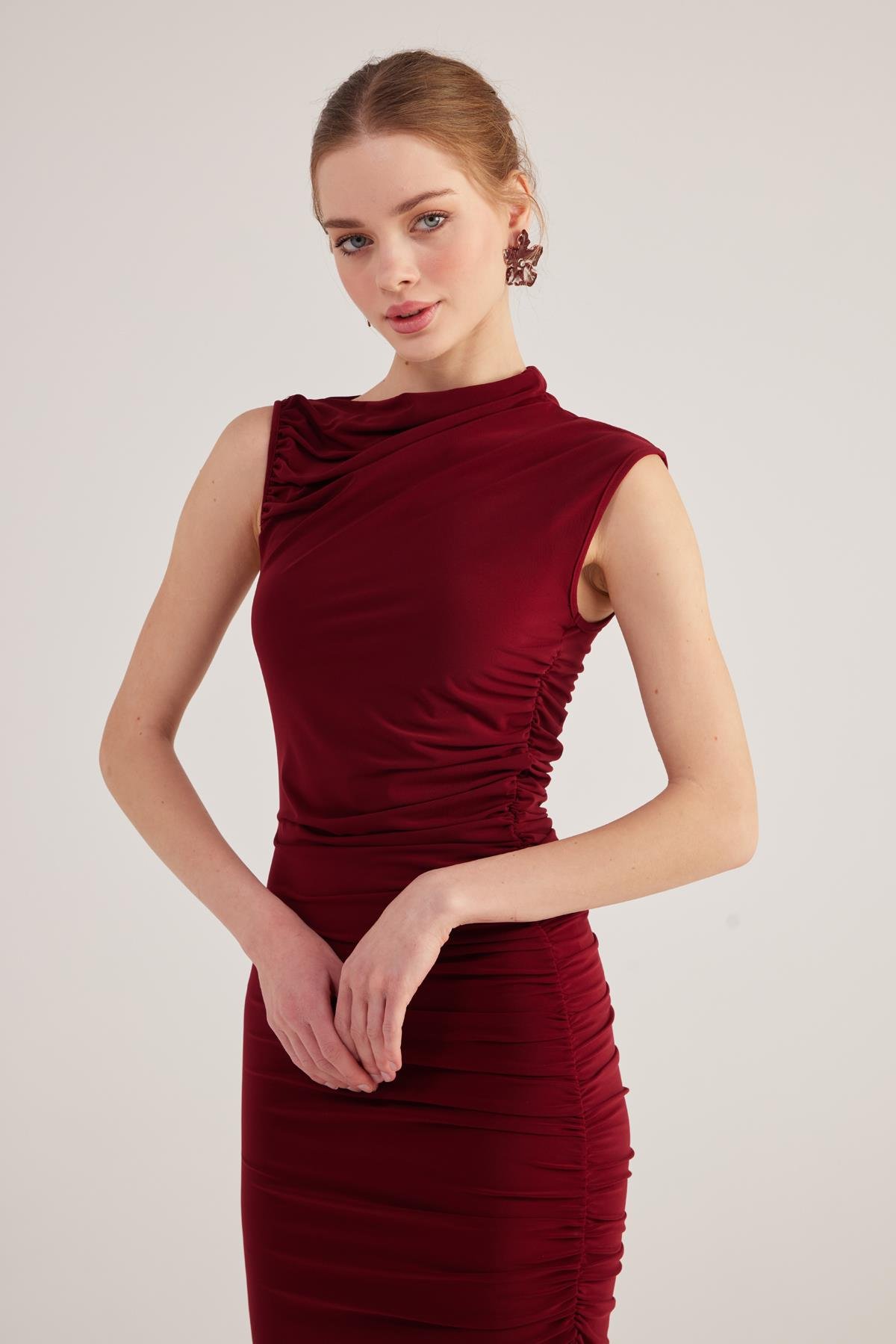 Lily Dress Claret Red