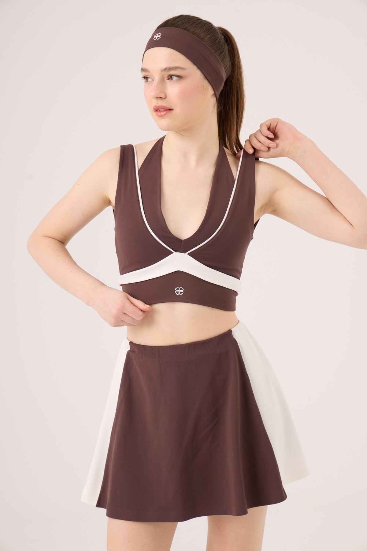 High Waist Stella Short Skirt Coffee