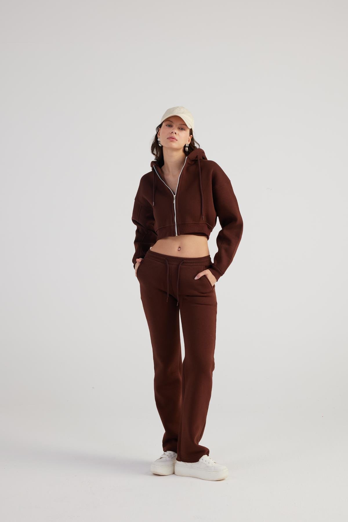 Mixed Sweatpants Brown
