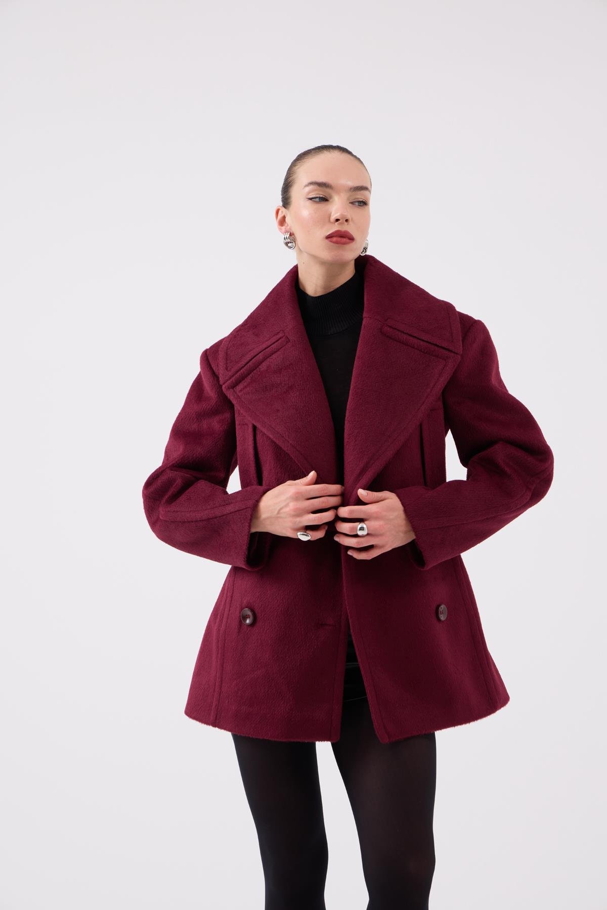 Desiree Coat Claret Red