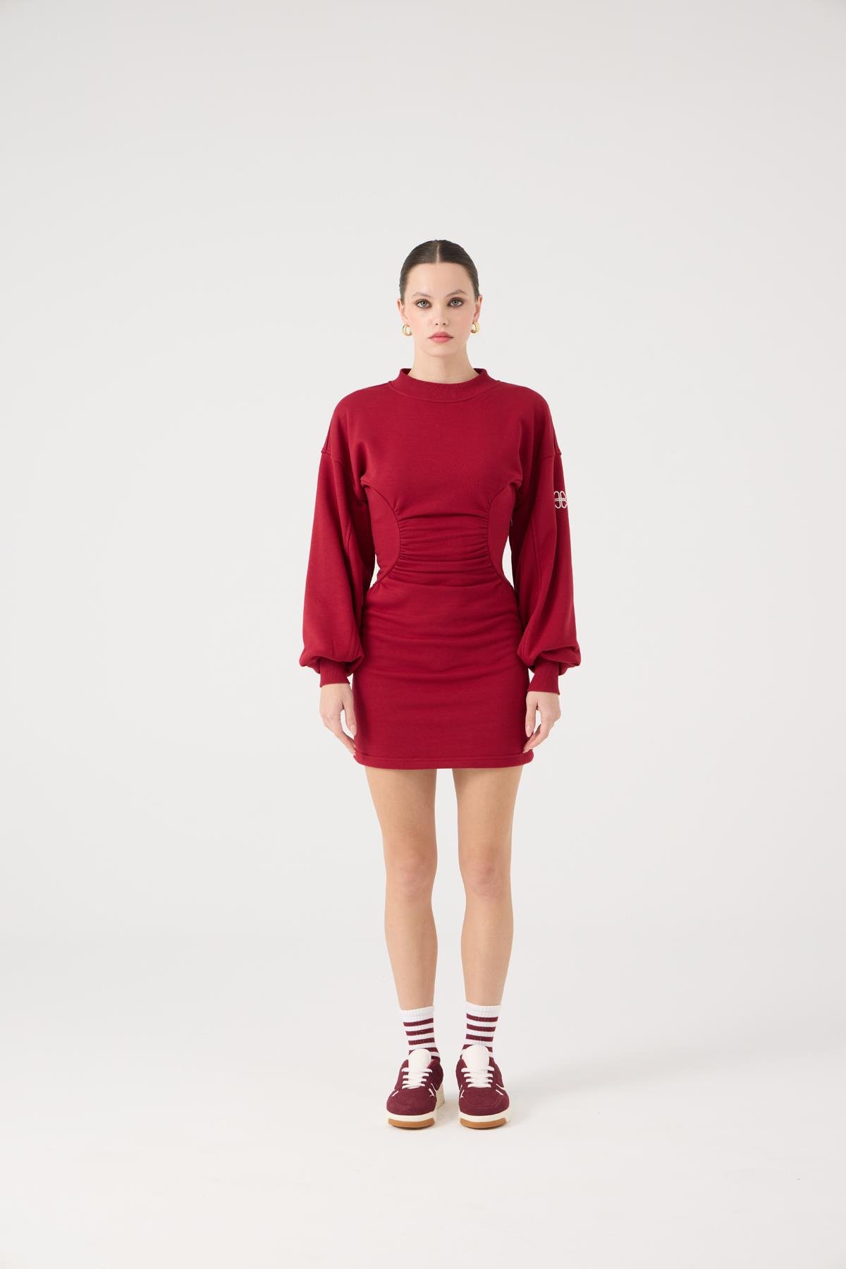 Nancy Dress Claret Red