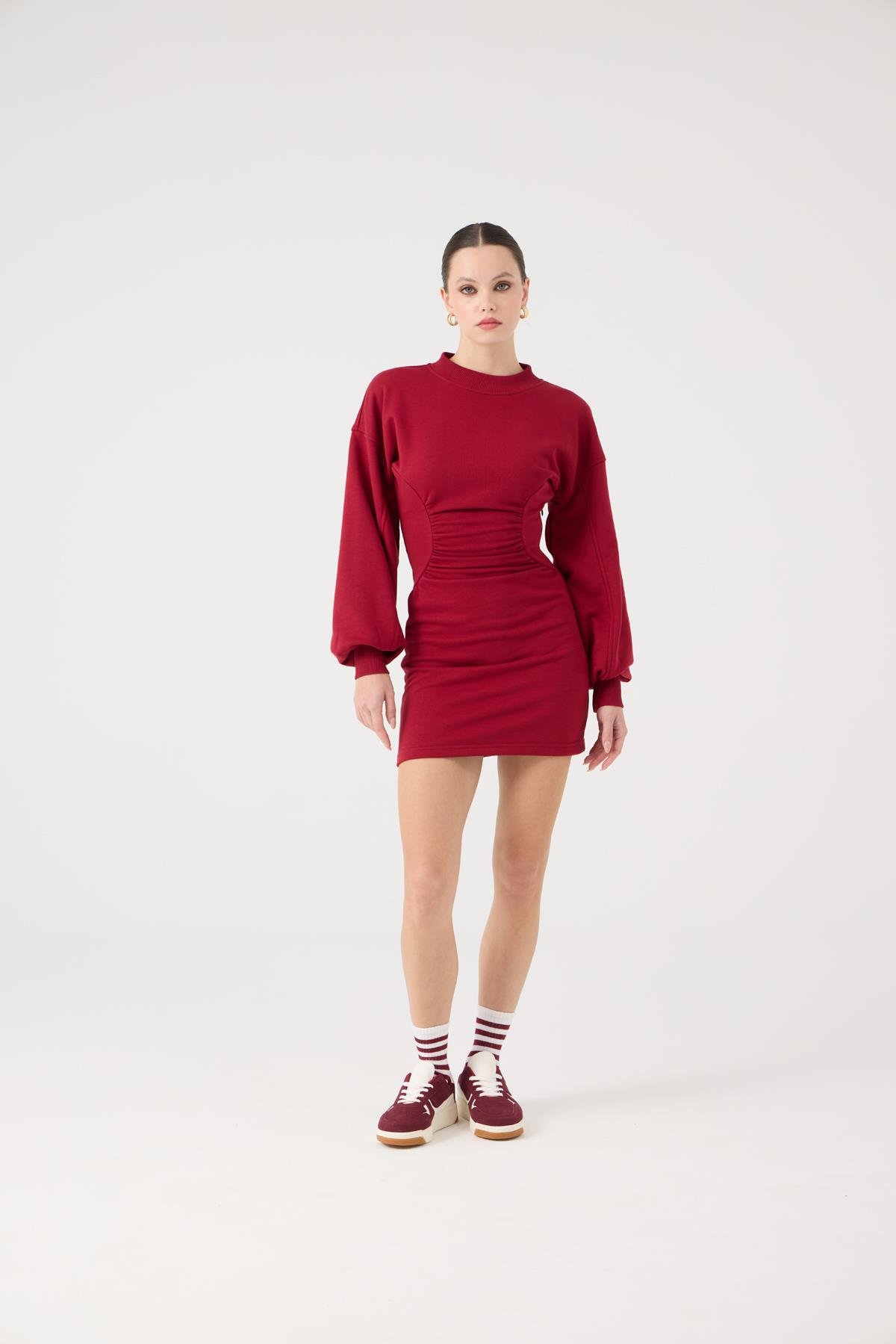 Nancy Dress Claret Red