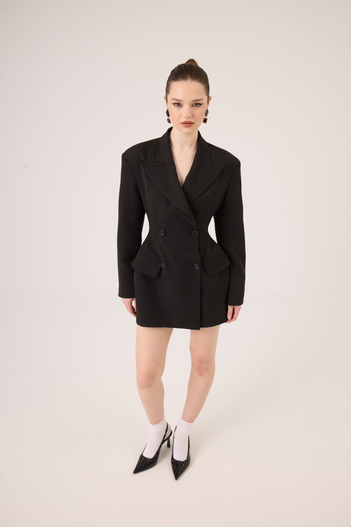 Belden Oturmalı Galina Blazer Ceket Siyah