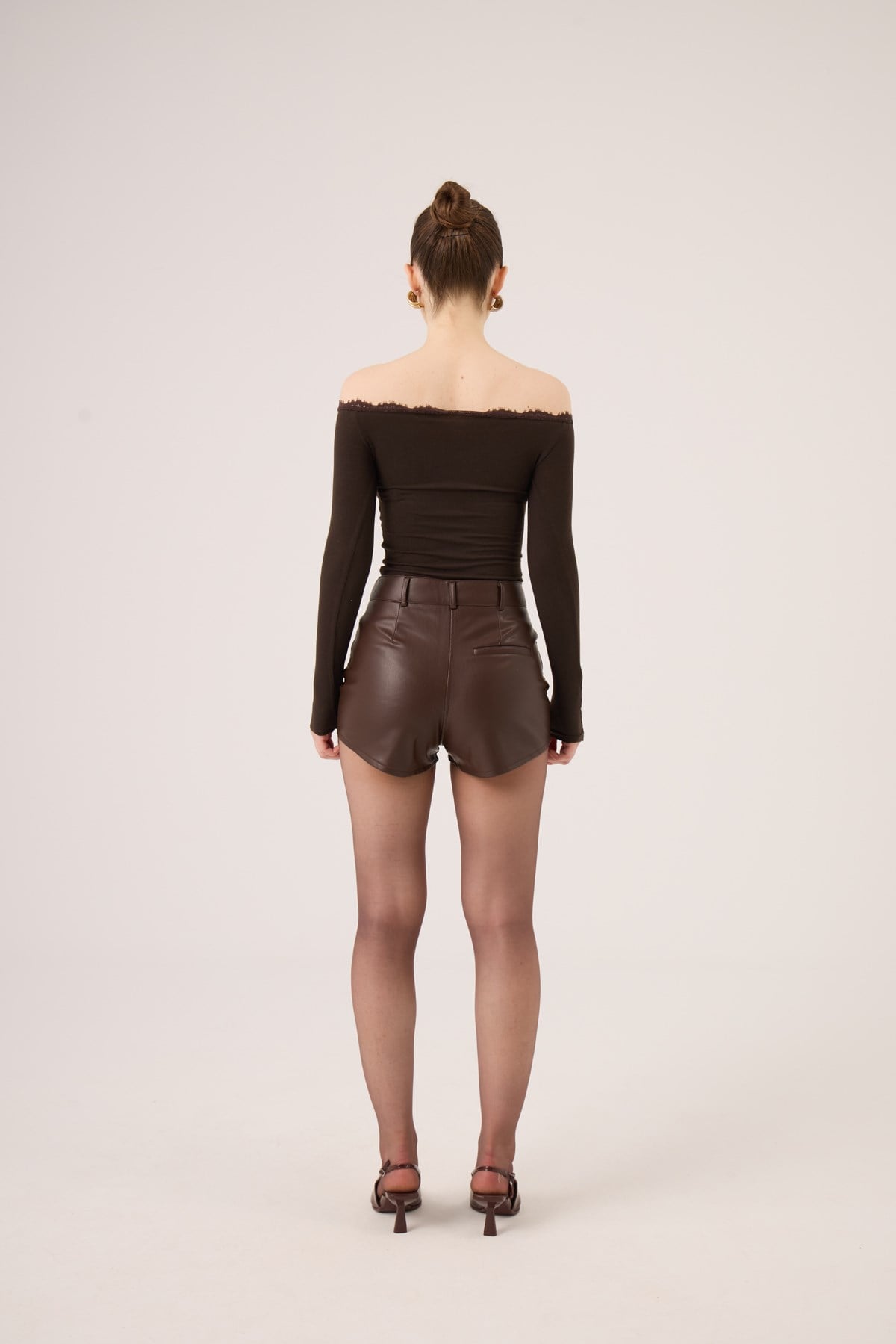 Madonna Yaka Dantelli Macy Kaşmir Bluz Kahve