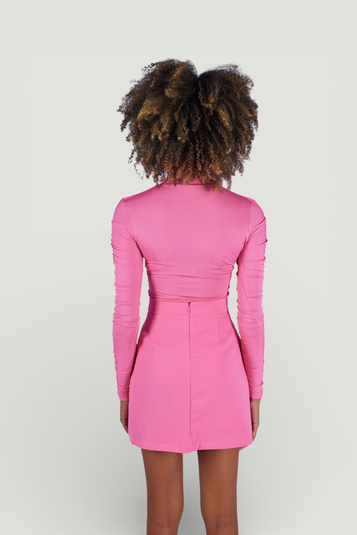 Drape Detaylı Yarım Balıkçı Draped Bluz Pembe