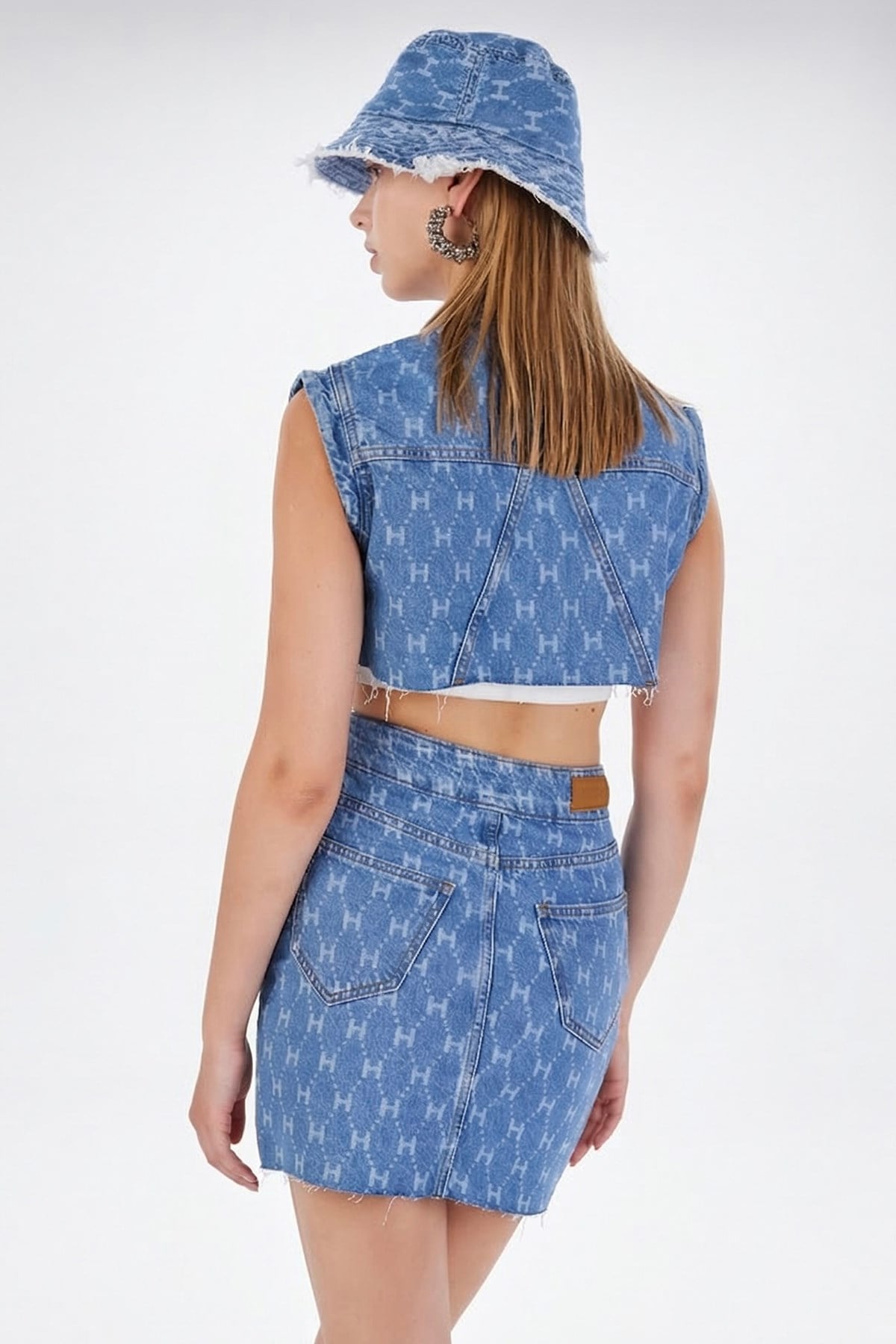 H Print Vest Blue