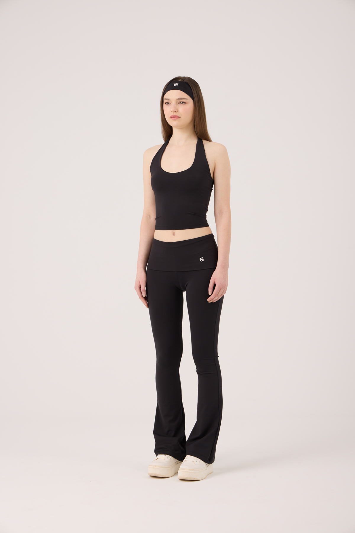 Ellen Flare Leggings with Waistband, Black