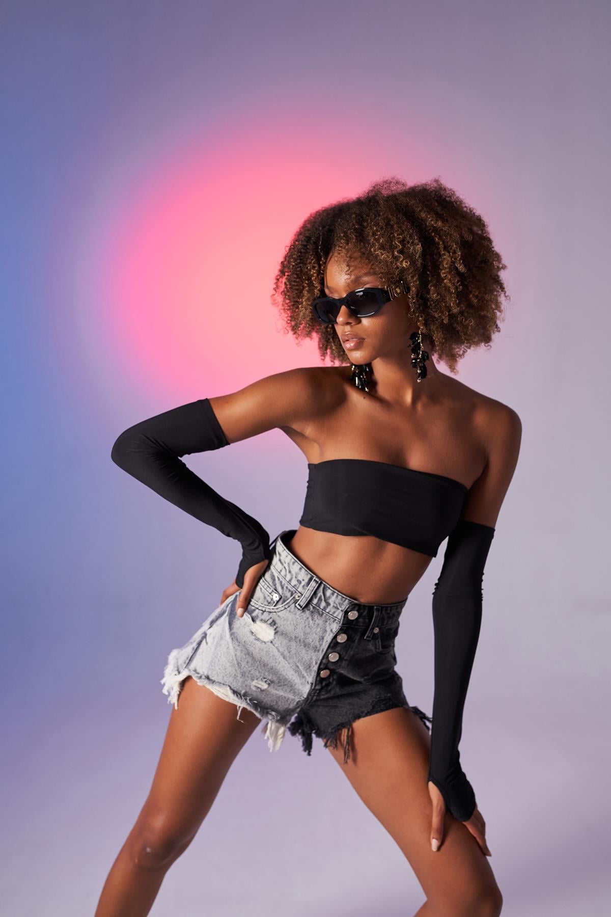 Straplez Model Noir Bluz Siyah