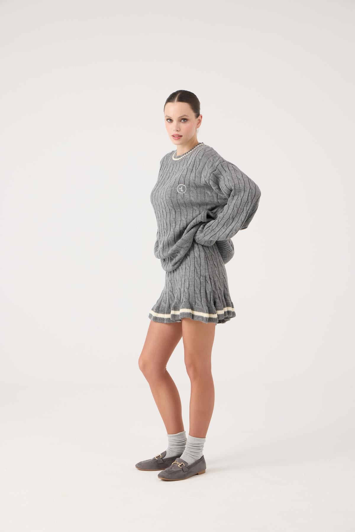 Harold Knitwear Skirt Gray