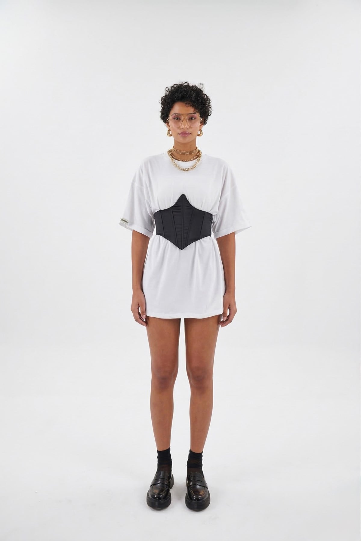 Arkası Gipeli Satin Korse Siyah