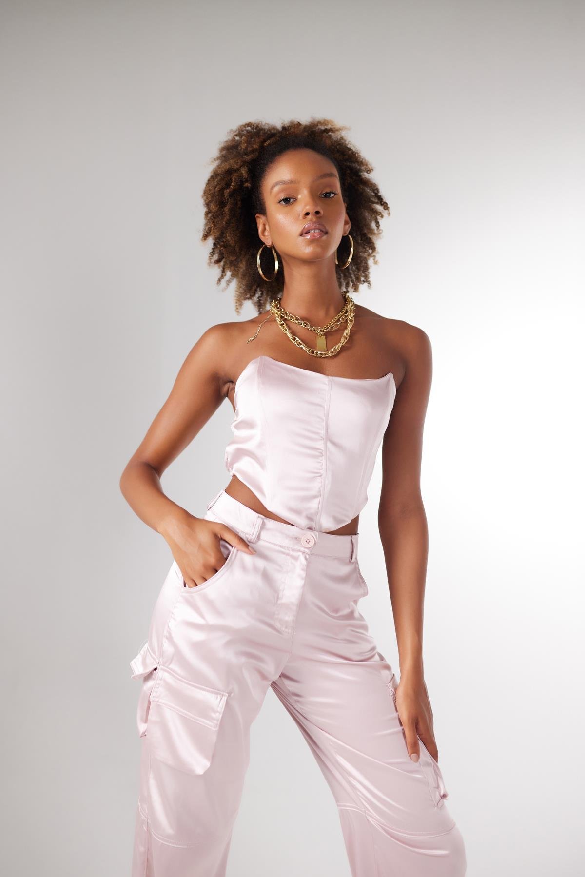 Crop Model Balenli Saten Maddy Büstiyer Pudra