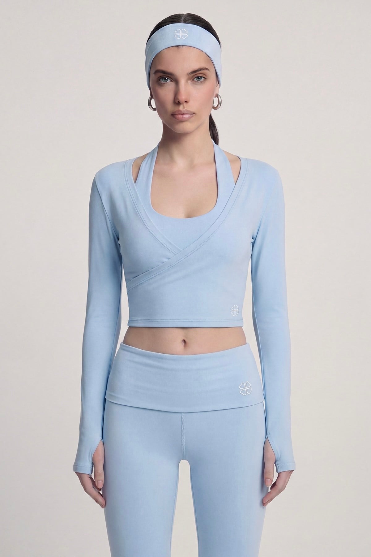 Bağlamalı Crop Kesim Ellen Bolero Mavi