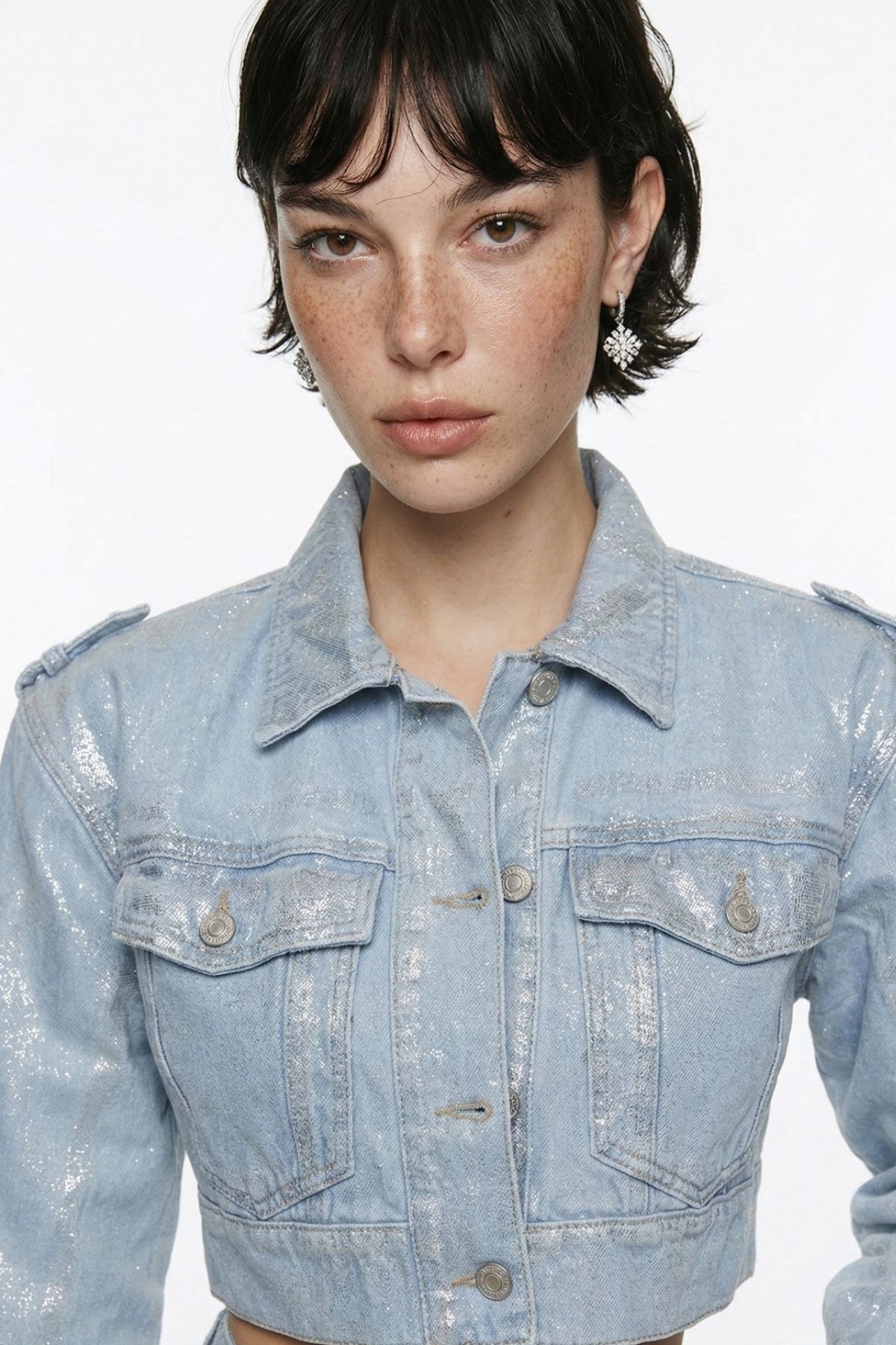 Glossy Jean Jacket Blue