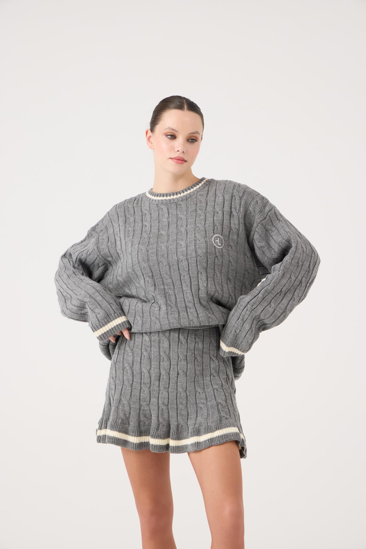 Harold Knitwear Skirt Gray
