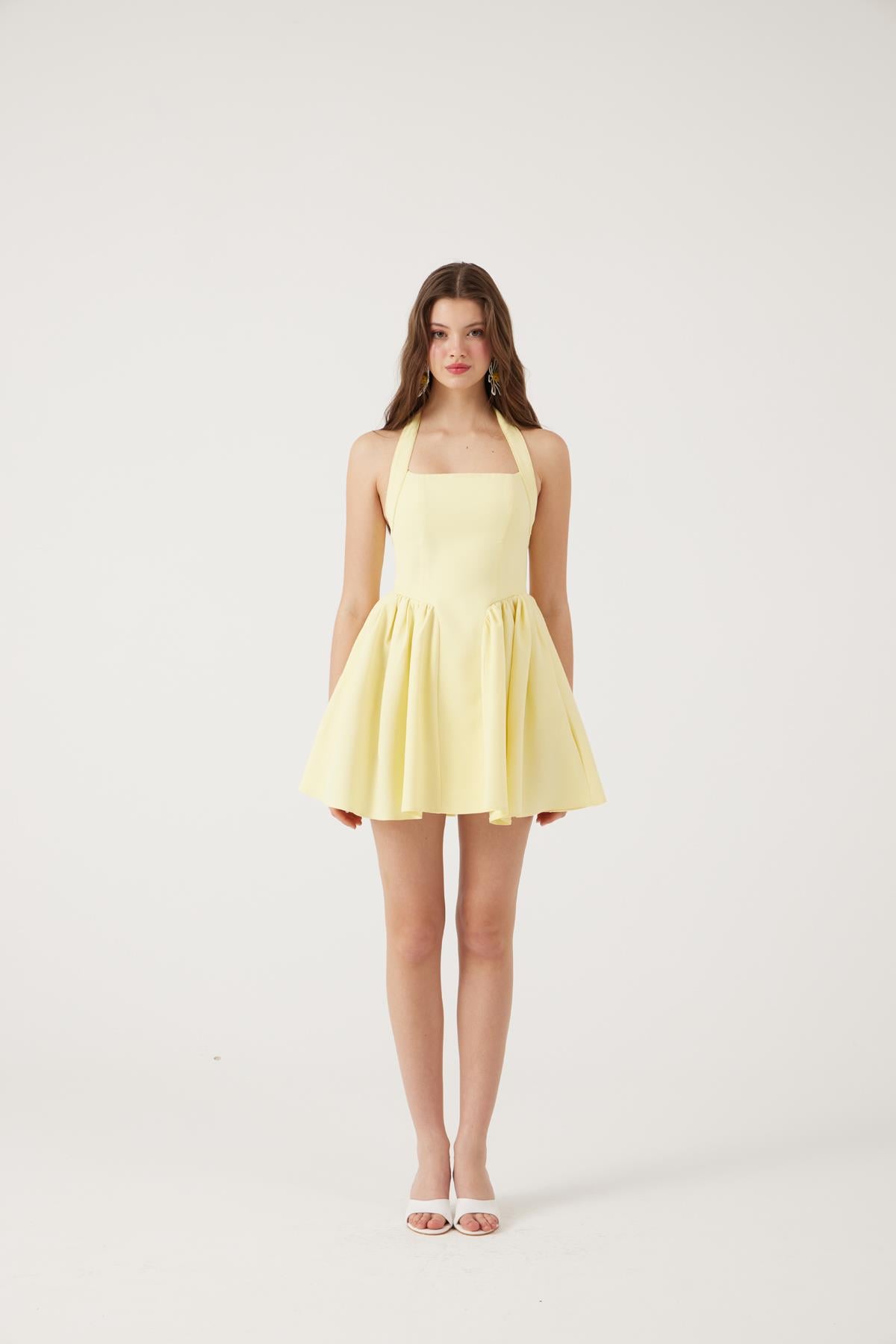 Cepli Mini Felici Elbise Sarı