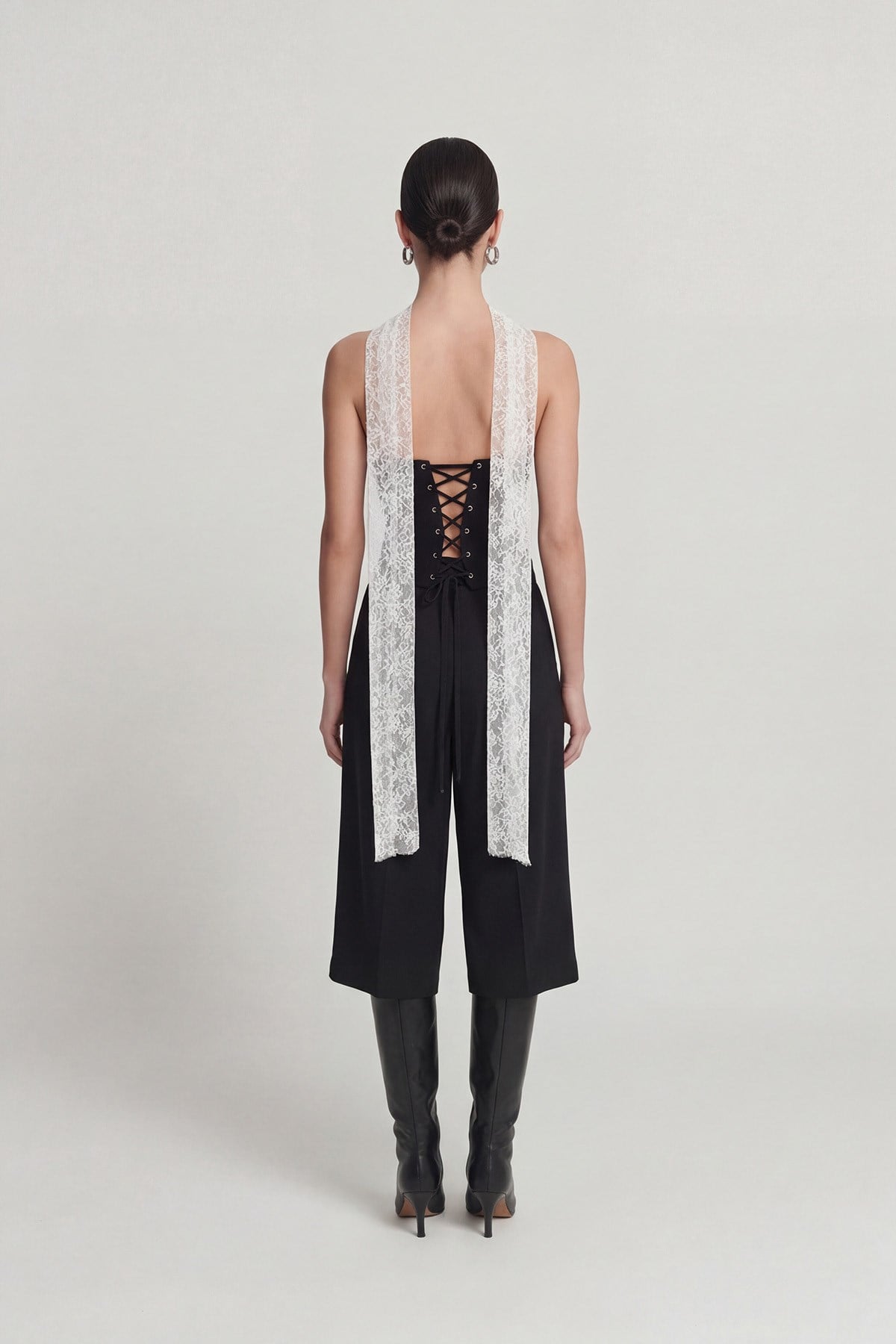 Dantel Şal Detaylı Korse Tayla Büstiyer Siyah