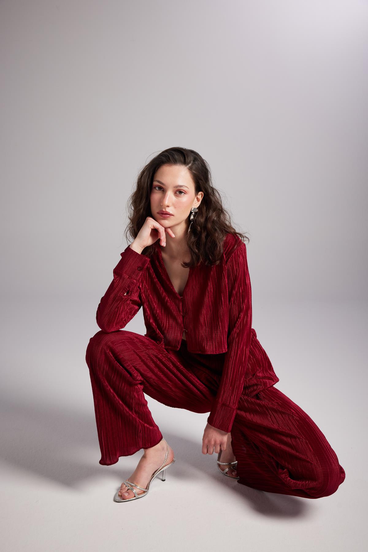 Comfy Trousers Claret Red