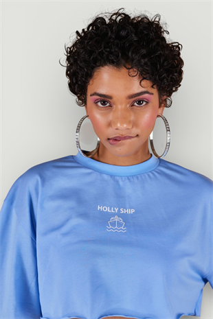 Holly Crop T-Shirt Blue