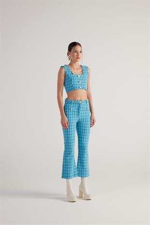 Tweed Trousers Blue