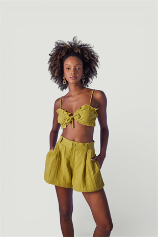 Crop Model Bağlamalı Playa Büstiyer Yeşil