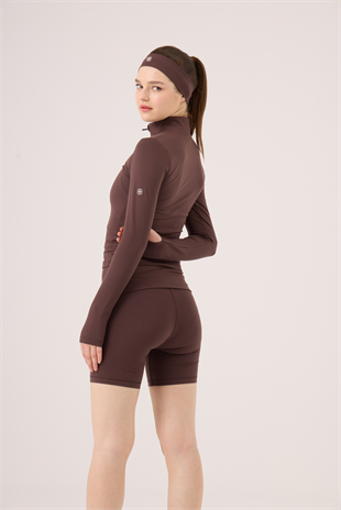 Parmak Detaylı Fermuarlı Fabiola Ceket Kahve