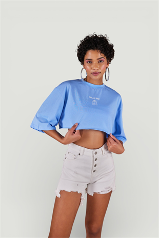 Holly Crop T-Shirt Blue