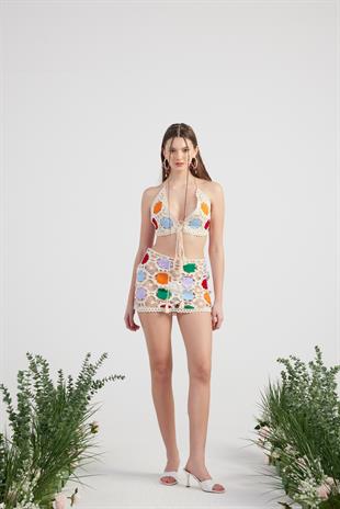 Bağlamalı Joia Triko Takım Pareo Bej