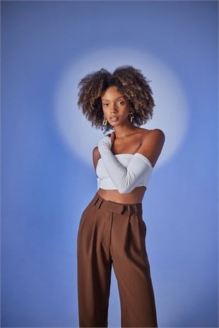 Straplez Model Noir Bluz Ekru