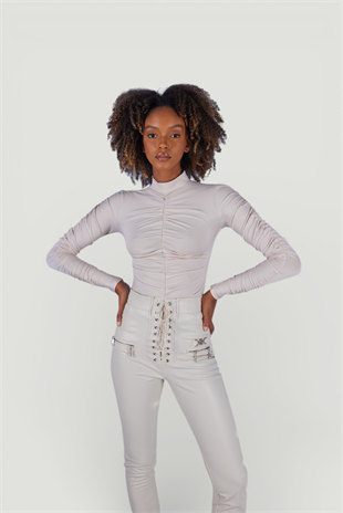 Draped Blouse Ecru