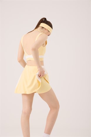 Yüksek Bel Stella Şort Etek Sarı