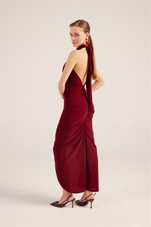 Marie Dress Claret Red