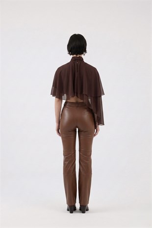 Dolores Leather Trousers Brown