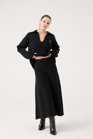 Zoi Knit Skirt Black