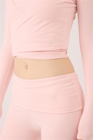 Beli Kıvrımlı Flare Ellen Tayt Pantolon Pembe