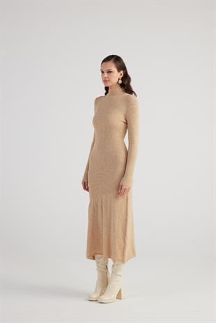 Sally Knitwear Dress Beige